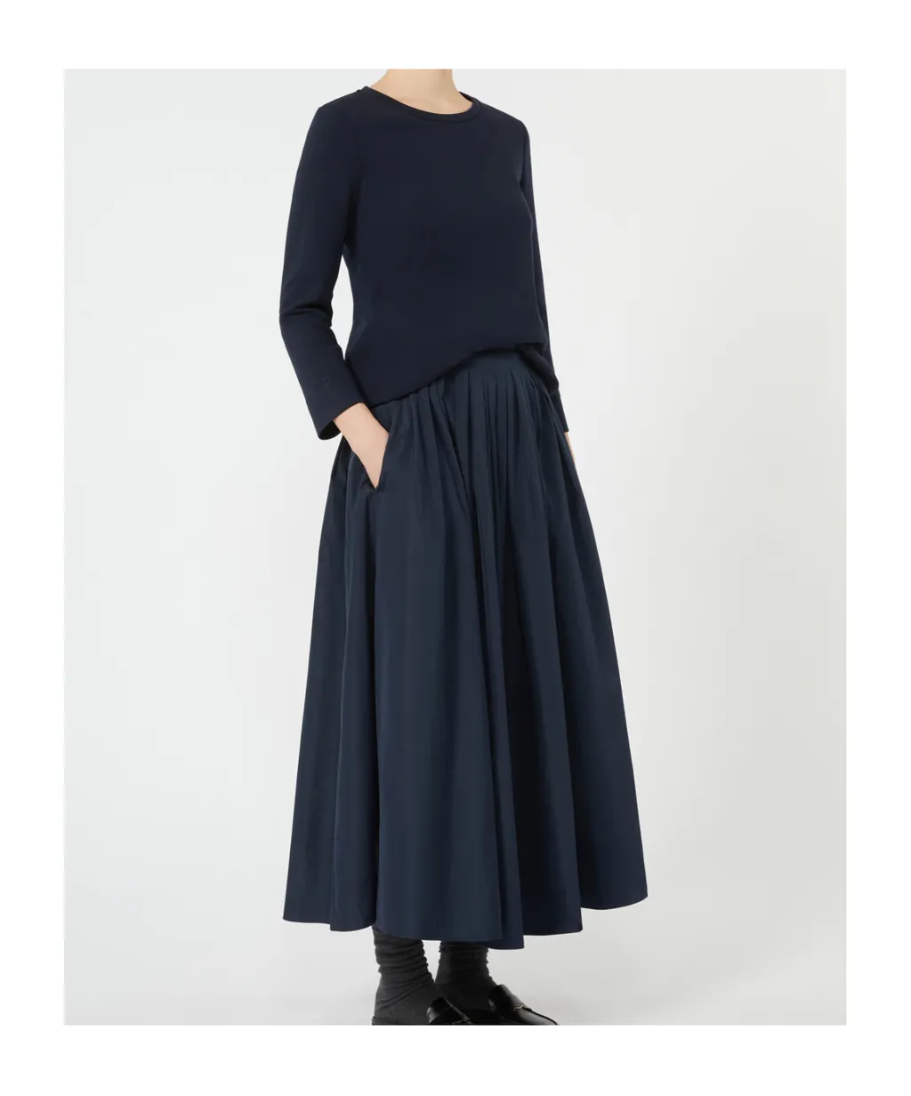 Pleated Taffeta Skirt