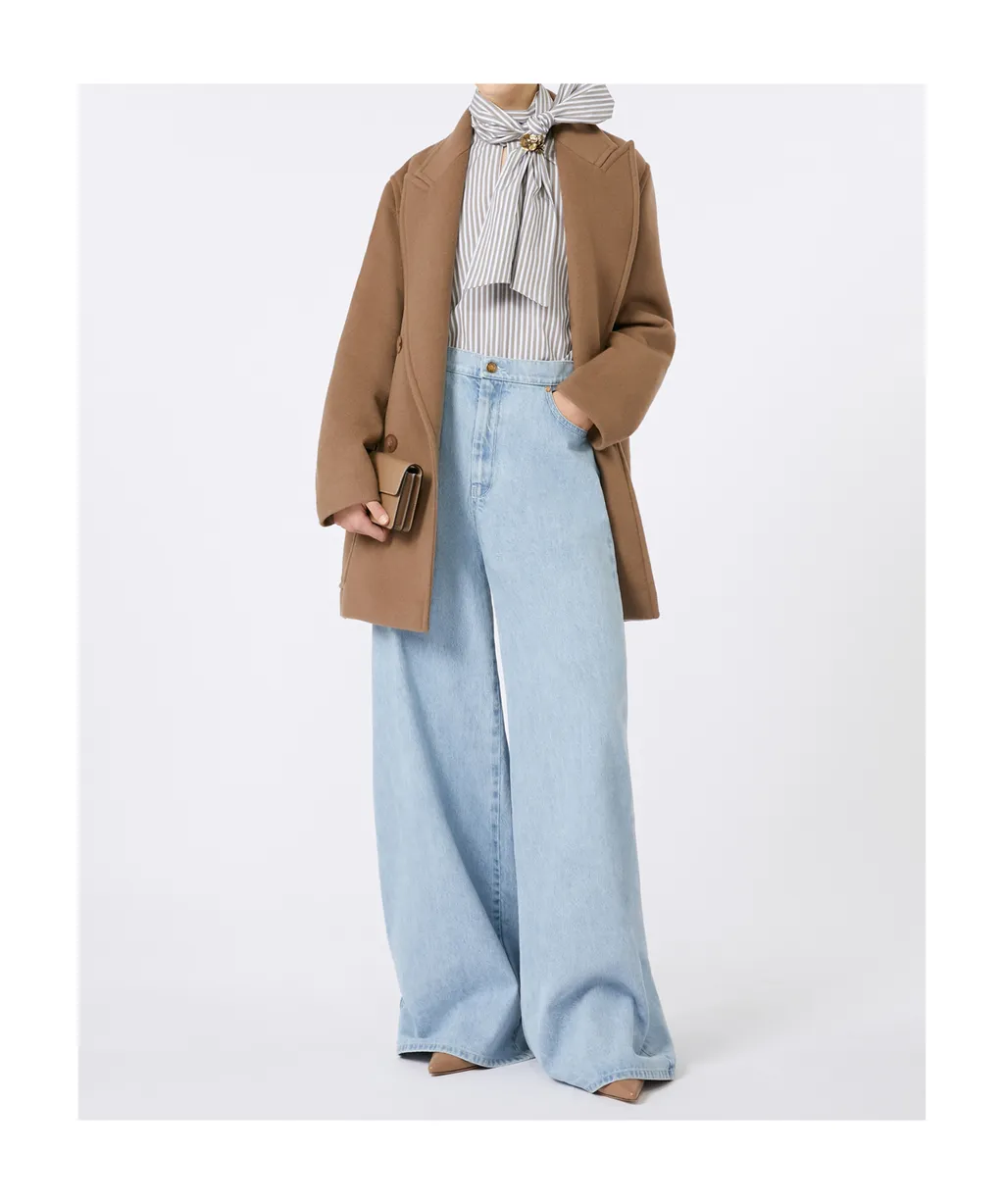 Affari Logo Patch Wide Leg Jeans