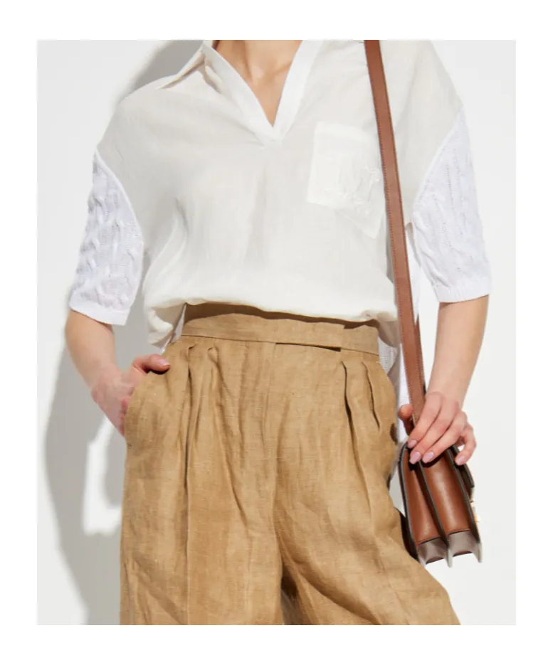 Pavidi Panelled Short-Sleeve Polo Shirt