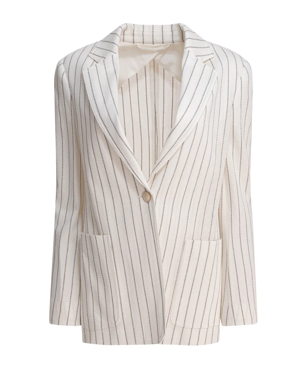 Striped Single-Buttoned Jacket