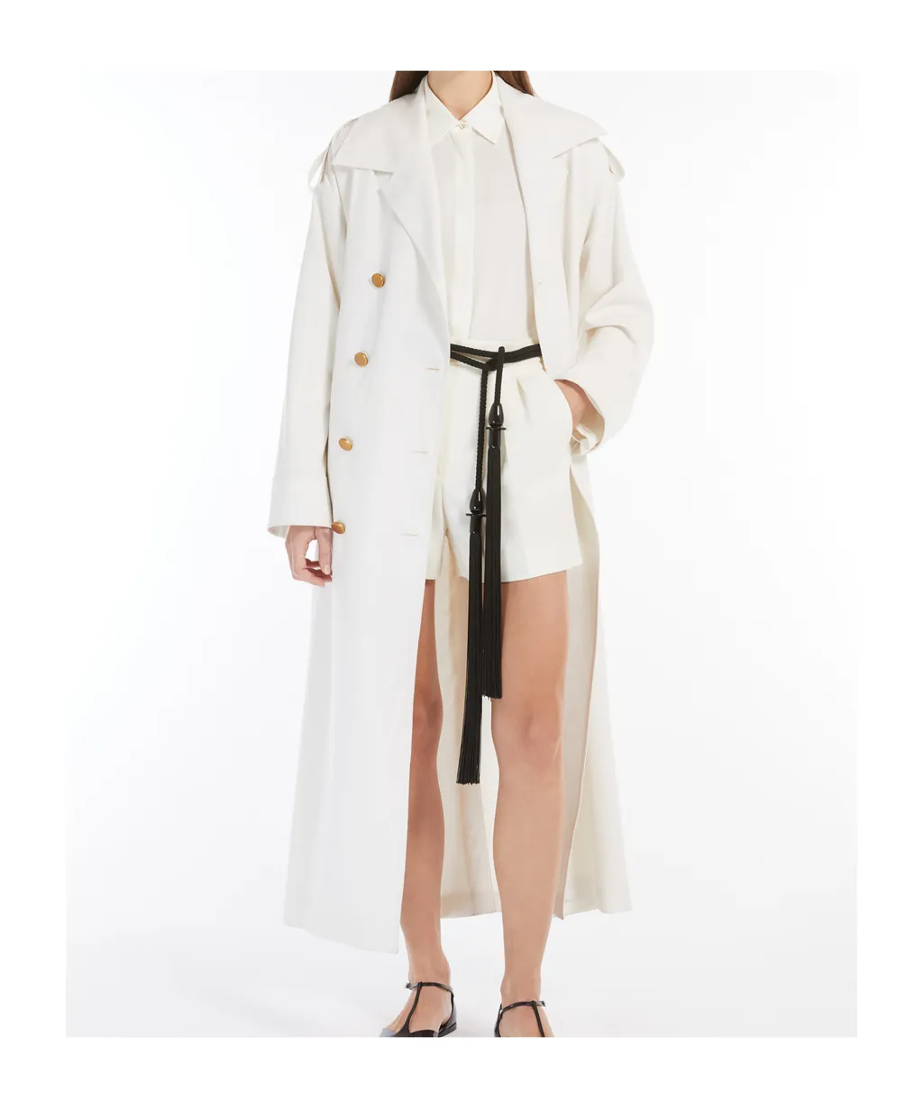Double-Breasted Wool Trench Coat