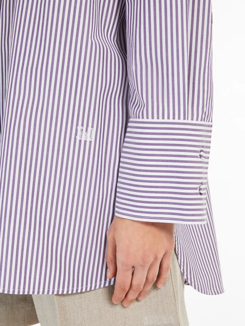 Striped Poplin Oversized Shirt