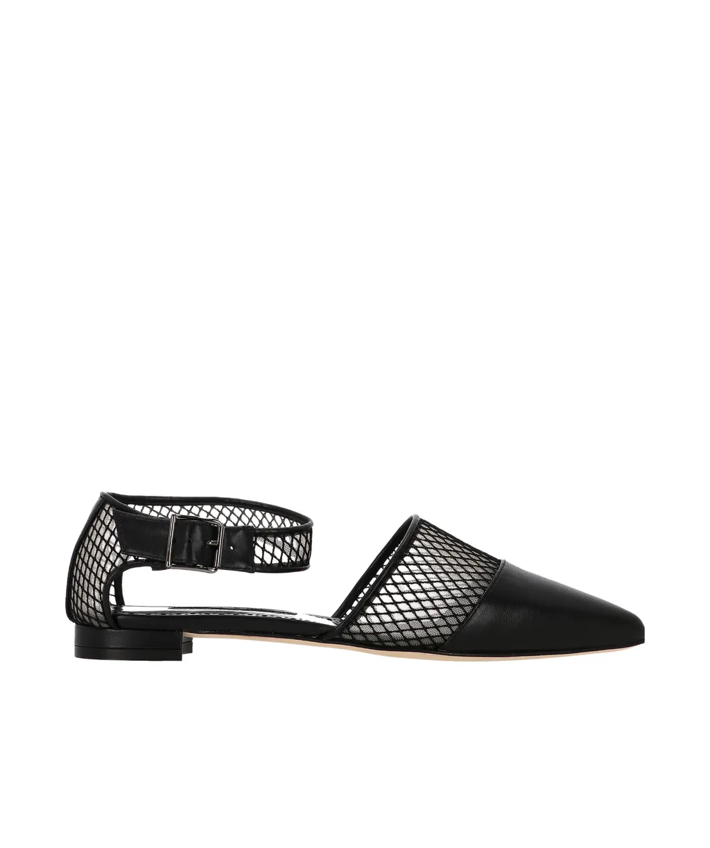 Mesh Panelled Ballerina Shoes