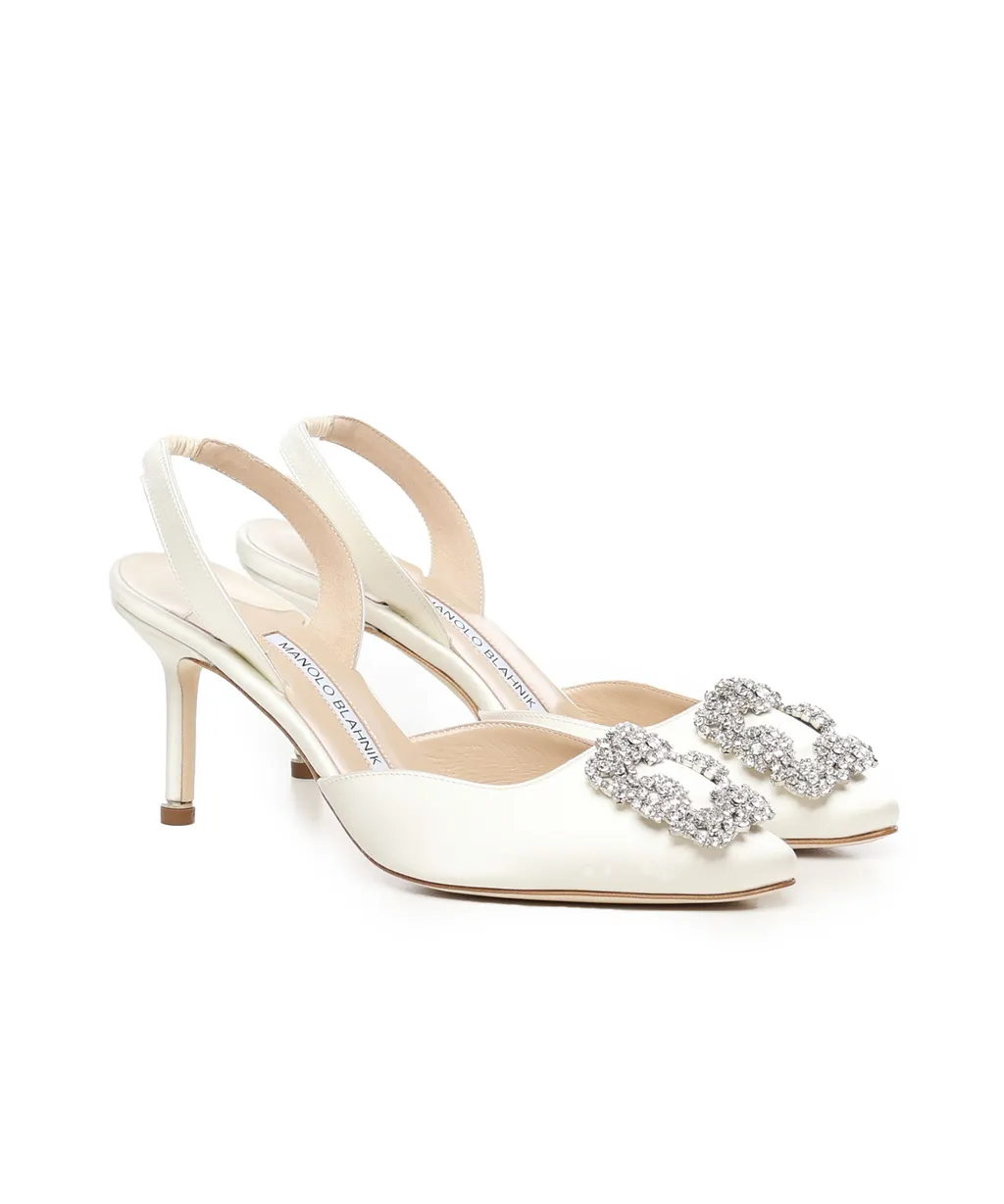 Hangisi Embellished Buckle Slingback Pumps