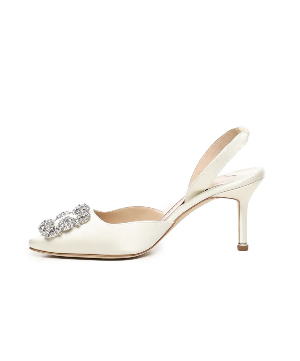 Hangisi Embellished Buckle Slingback Pumps