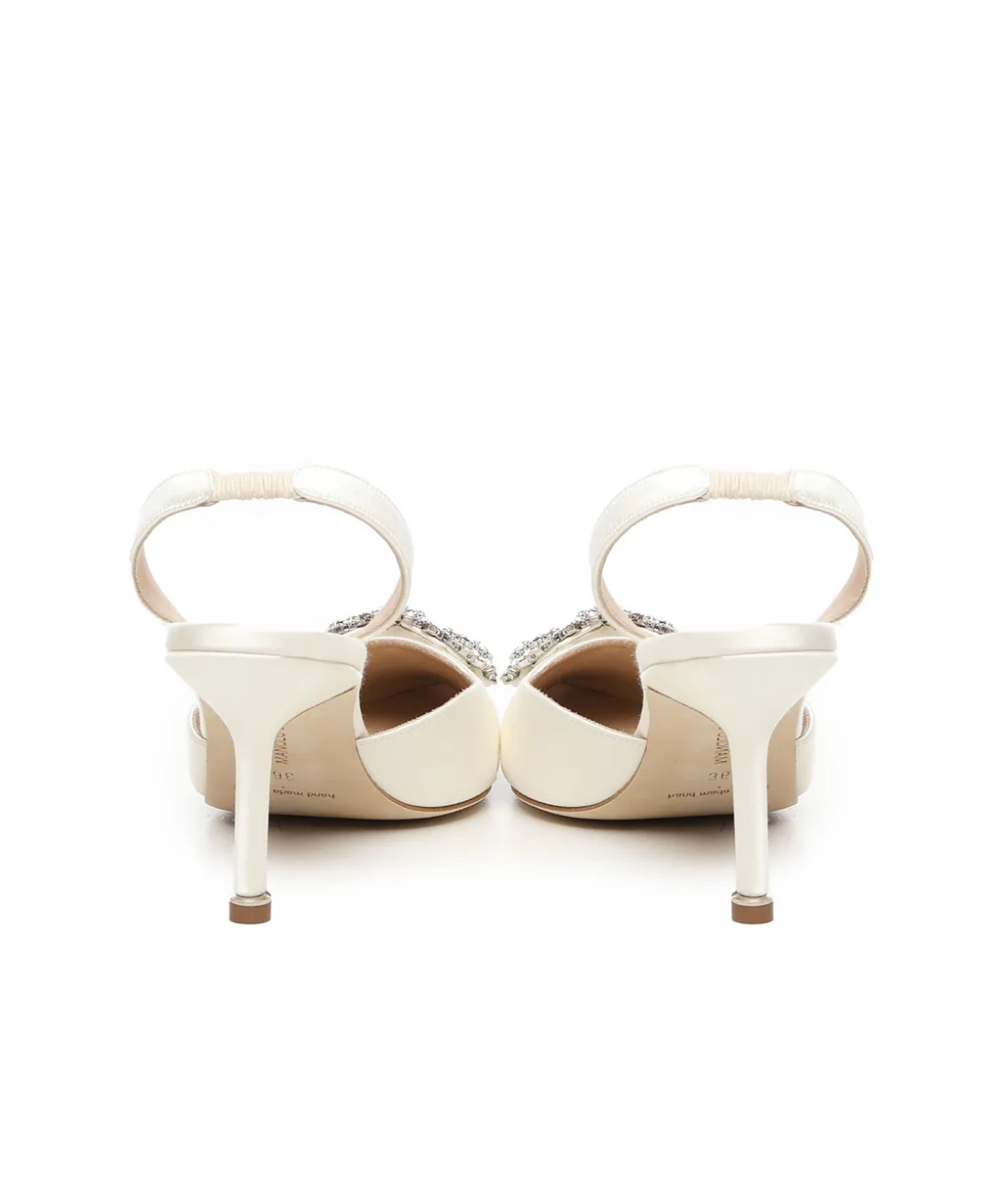 Hangisi Embellished Buckle Slingback Pumps