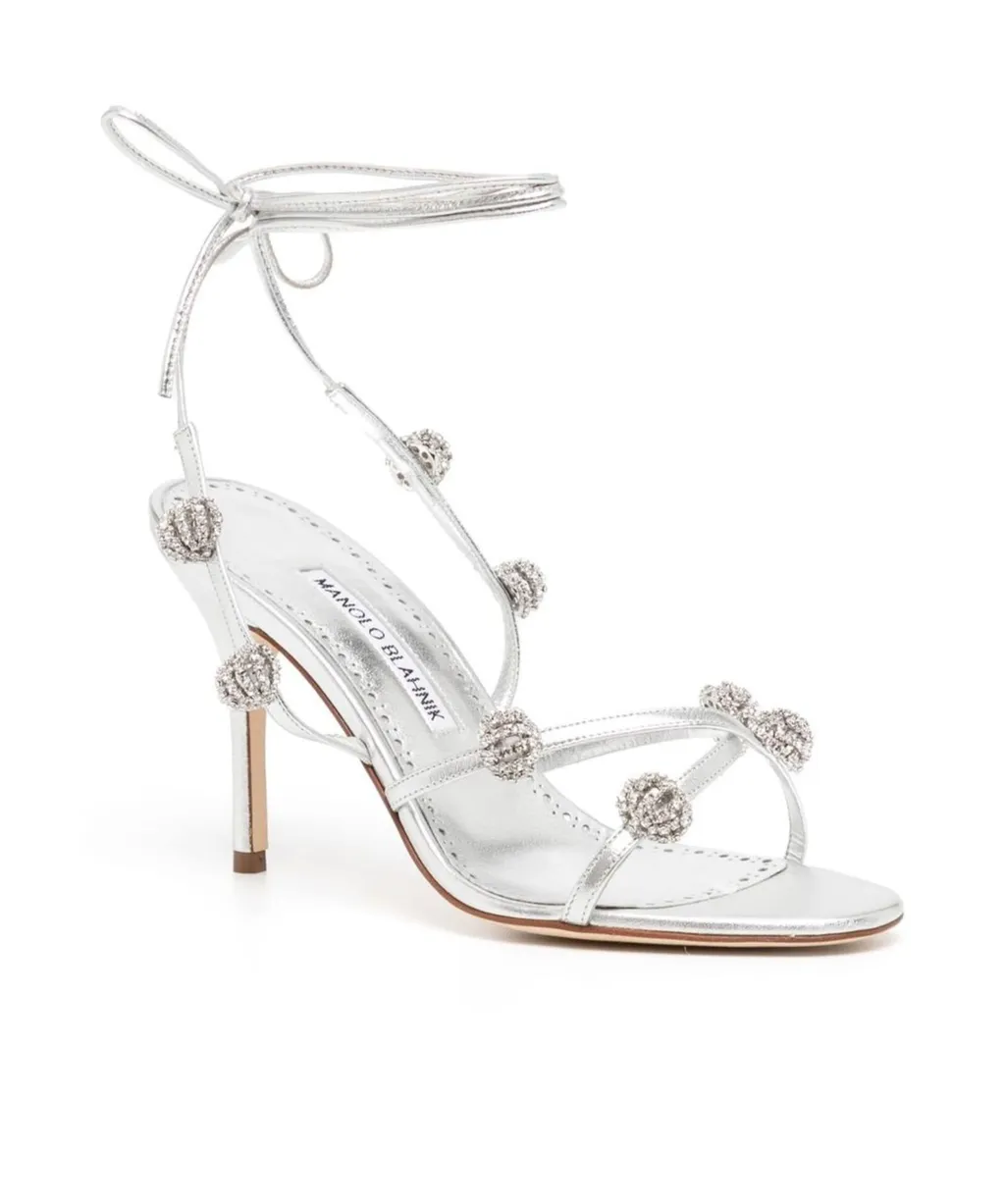 Crystal Detail High-Heeled Sandals