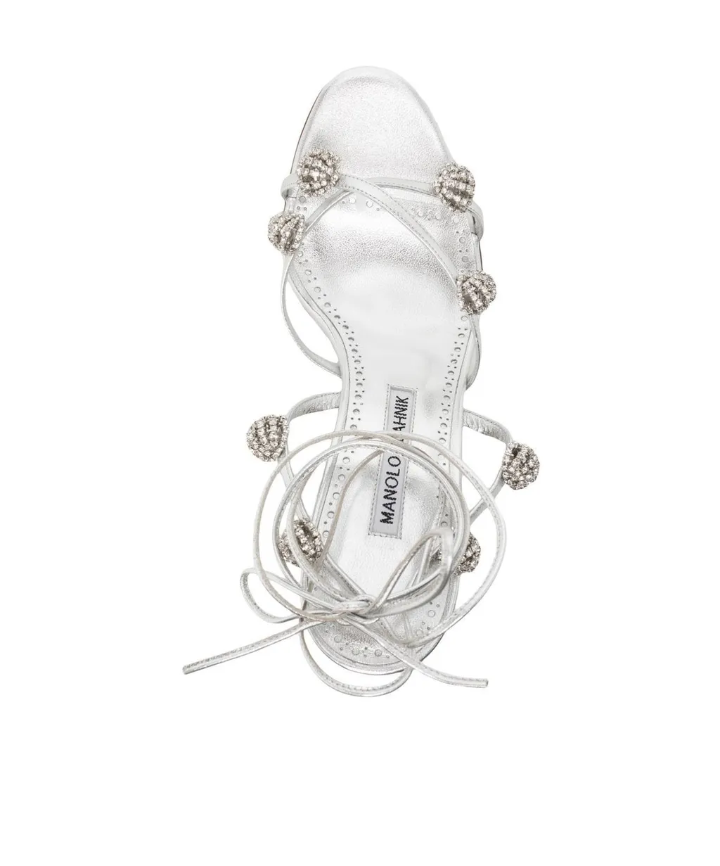 Crystal Detail High-Heeled Sandals