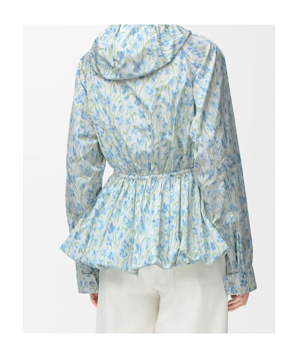 Allover Floral Printed Hooded Jacket