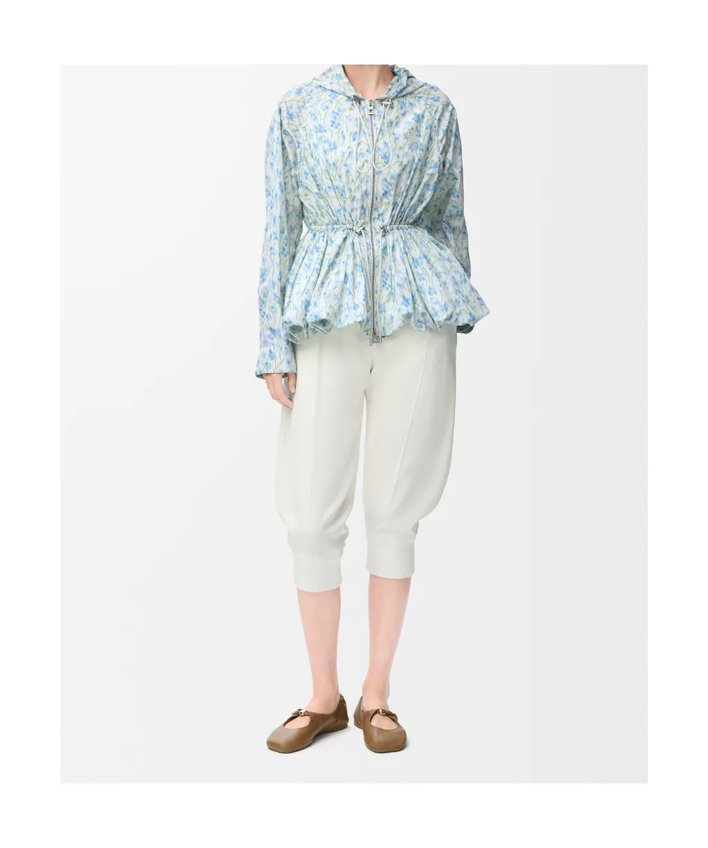 Allover Floral Printed Hooded Jacket