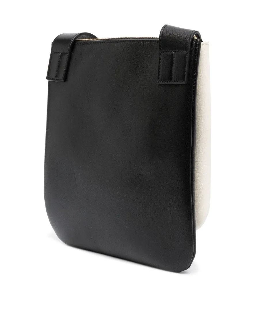 Foil-Print Two-Tone Shoulder Bag