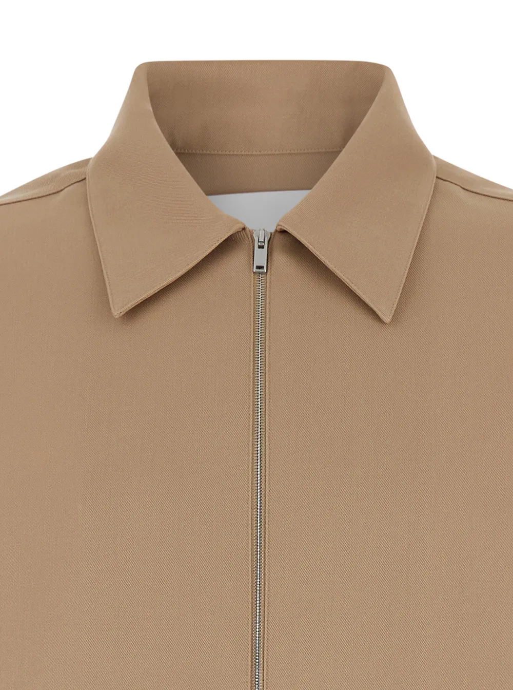 Zip-Up Gabardine Shirt