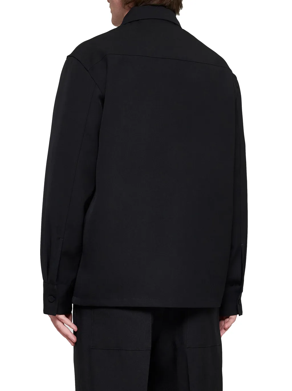 Zip-Up Gabardine Shirt