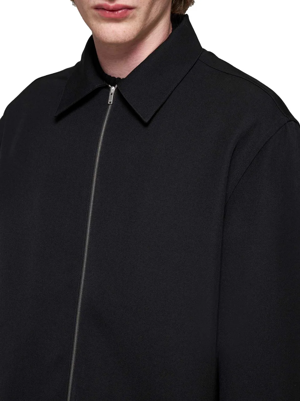 Zip-Up Gabardine Shirt