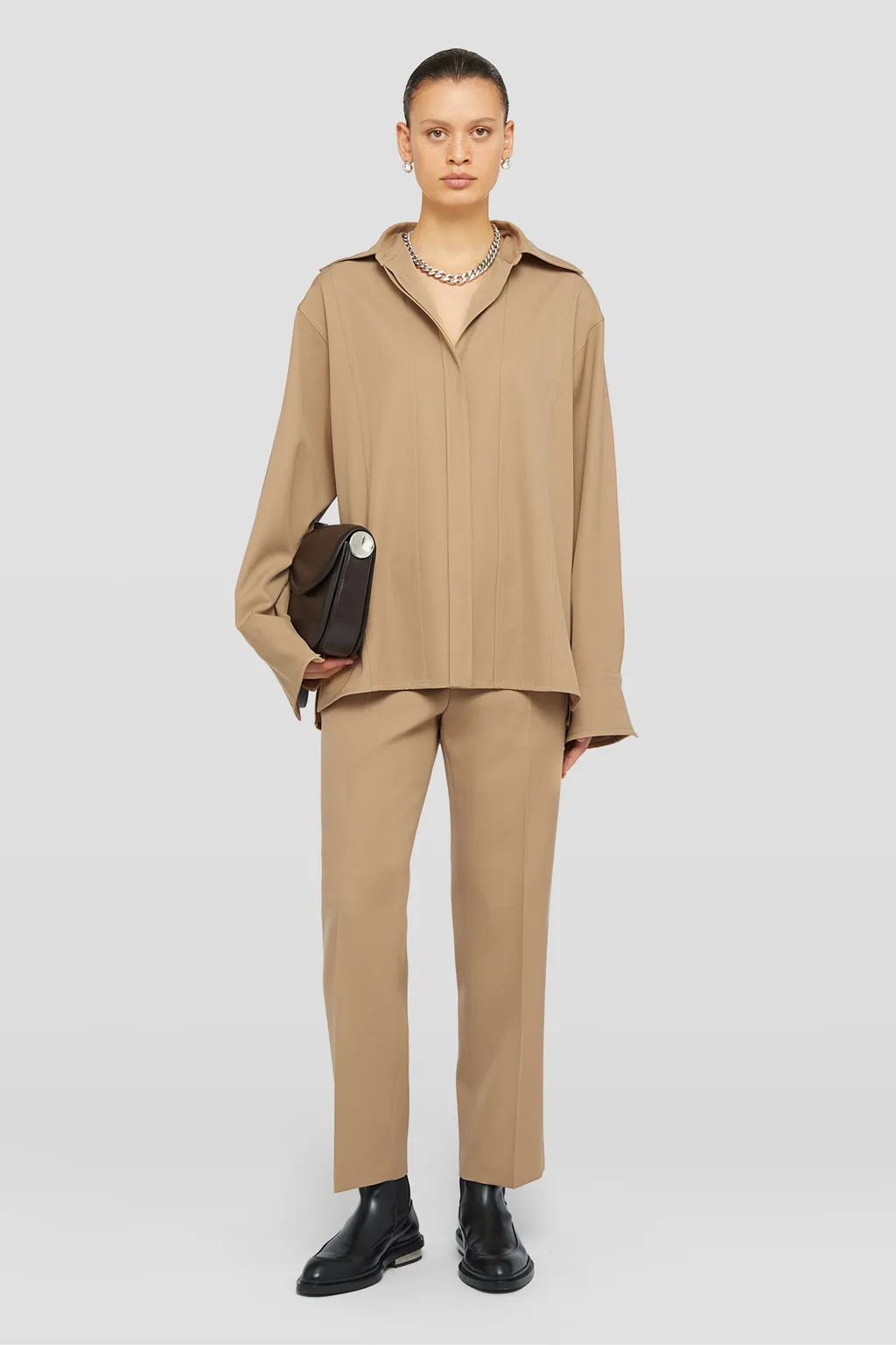 Tapered Cropped Tailored Trousers