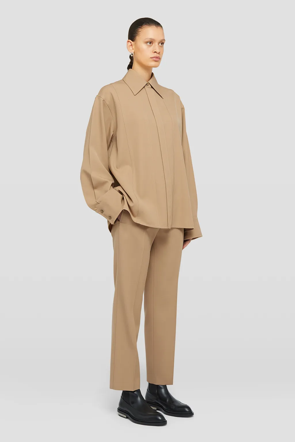 Tapered Cropped Tailored Trousers