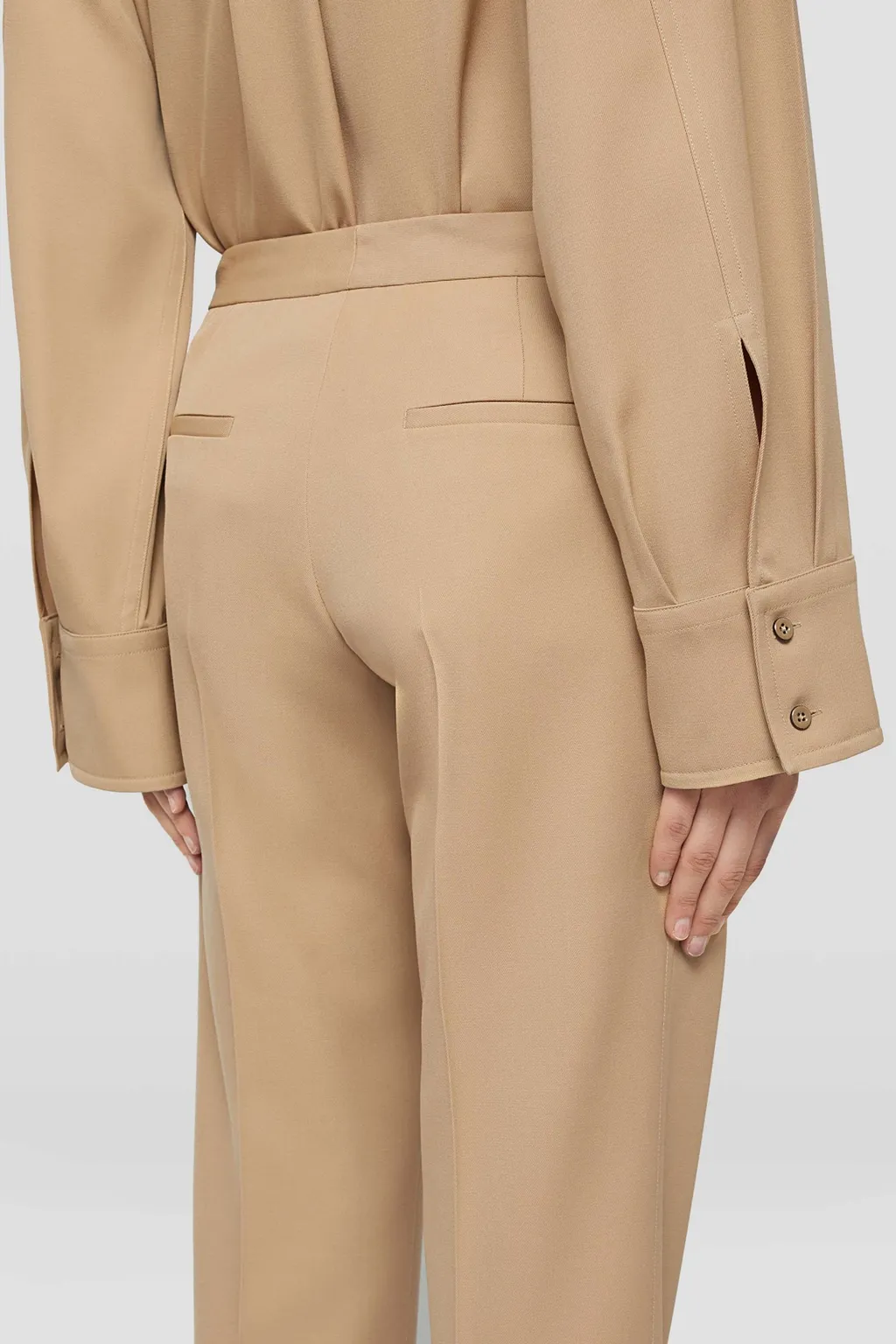Tapered Cropped Tailored Trousers