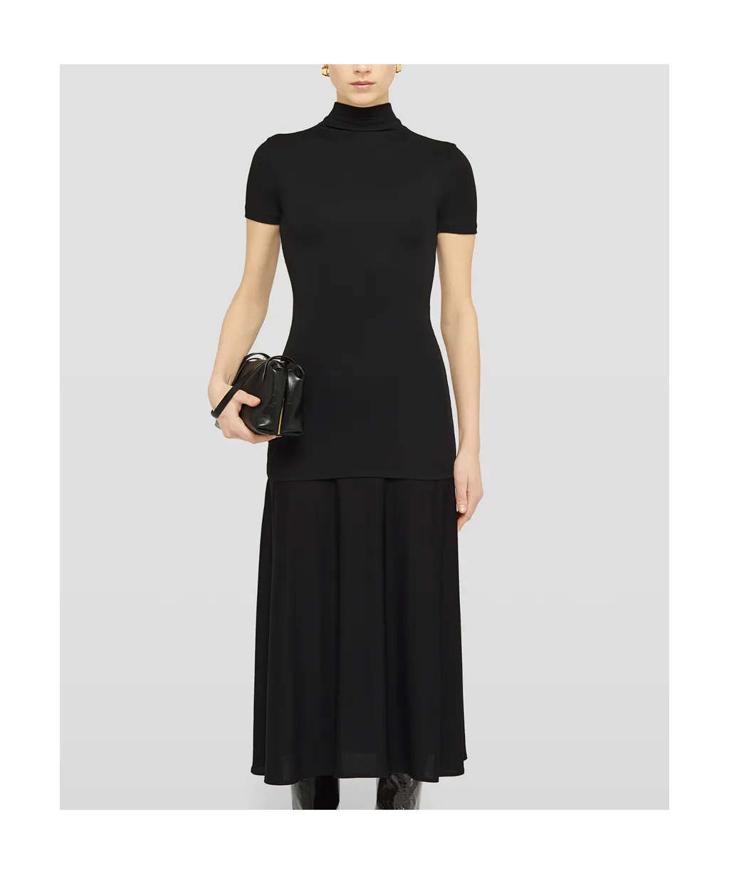 High-Neck Midi Dress
