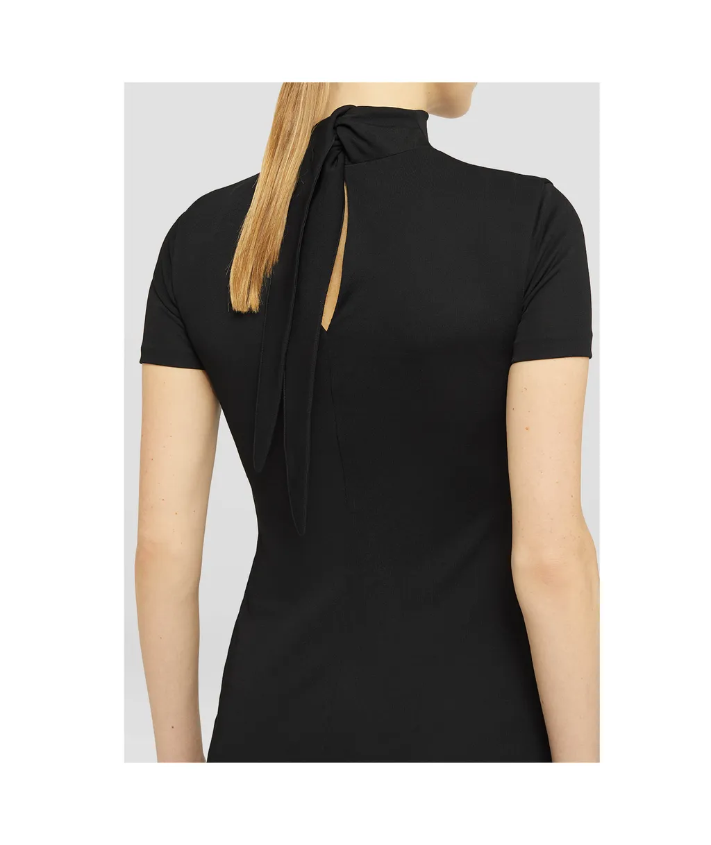 High-Neck Midi Dress