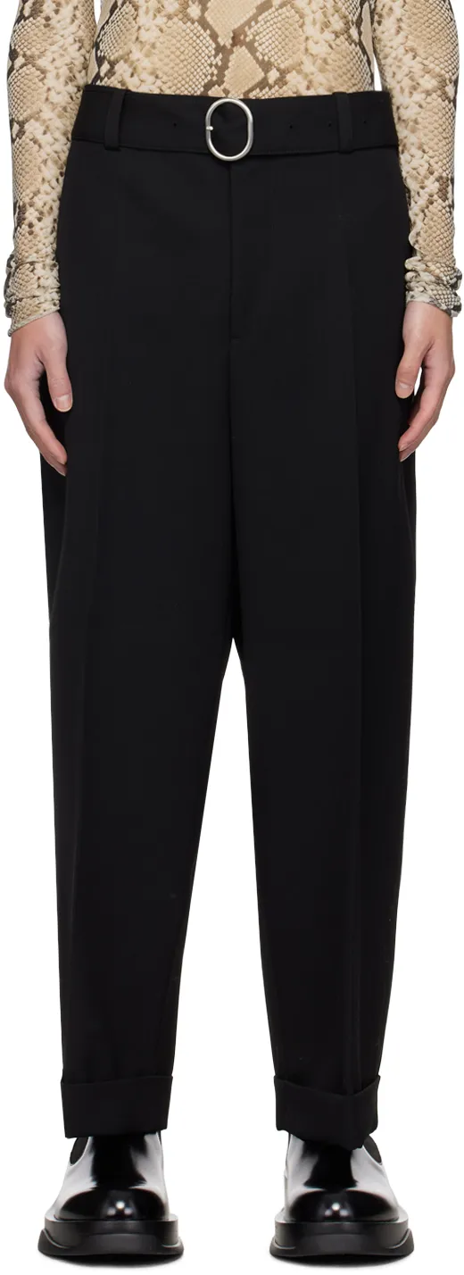 Straight-Leg Pleat-Detailed Belted Trousers