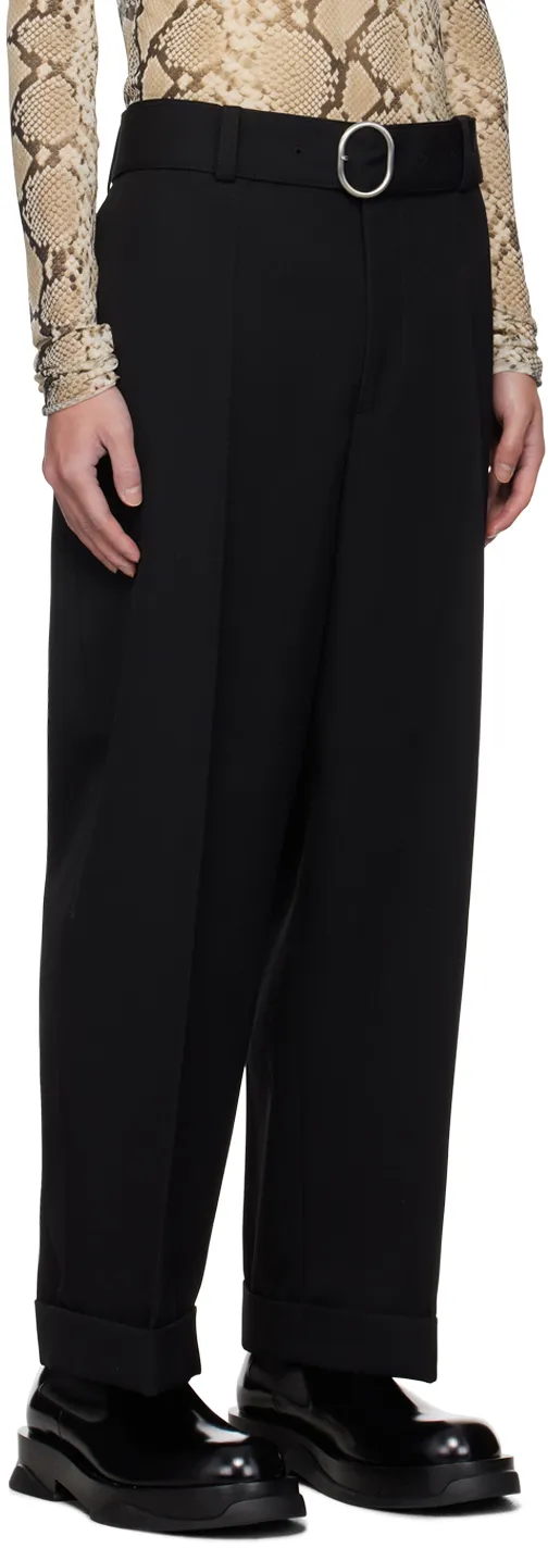 Straight-Leg Pleat-Detailed Belted Trousers
