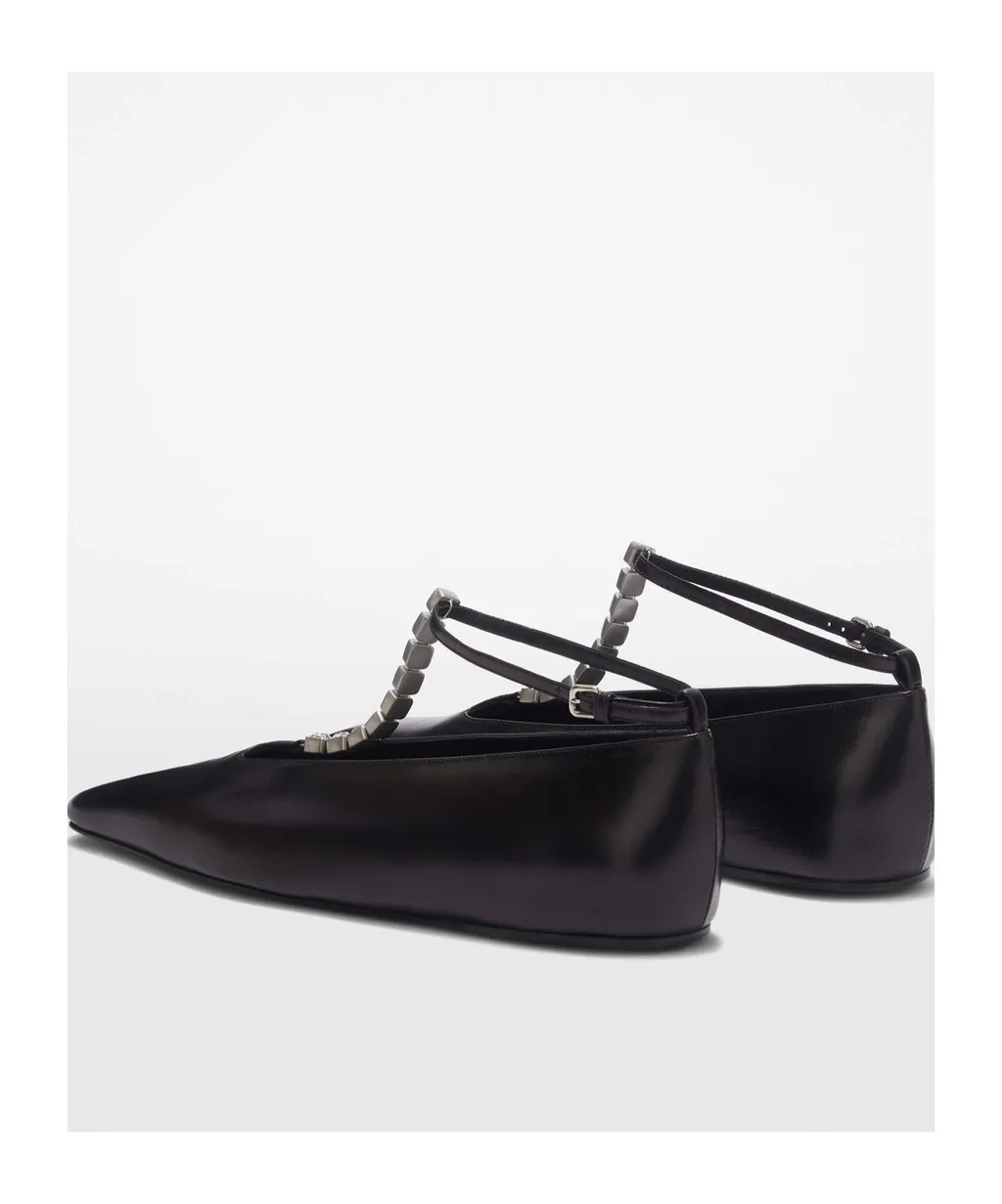 Embellished Ankle Strapped Ballerina Shoes