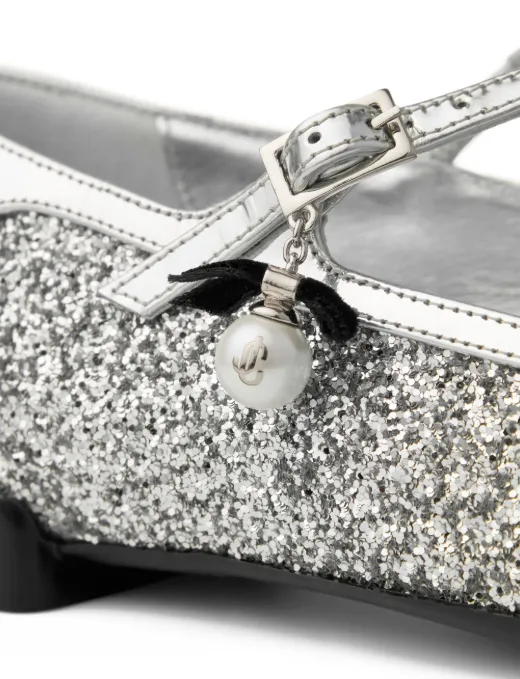 Eleri Glitter-Leather Ballet Flats