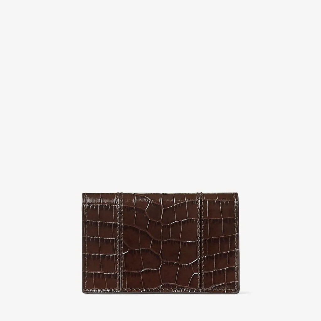 Nello Crocodile-Effect Leather Wallet