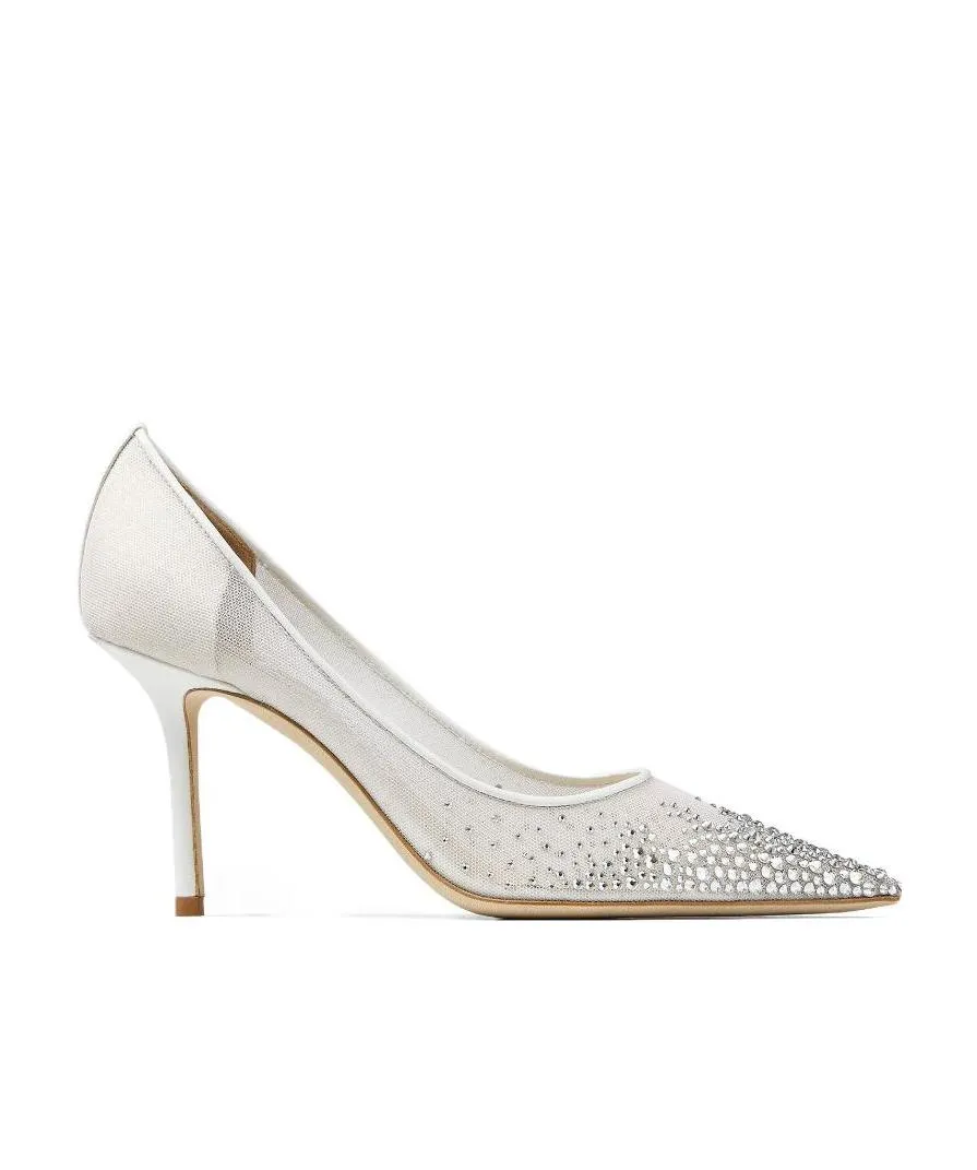 Love 85 Meshed Embellished Pumps