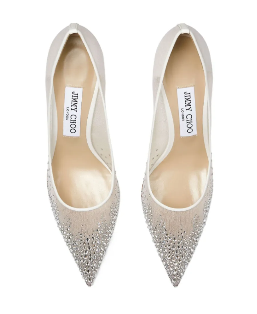 Love 85 Meshed Embellished Pumps