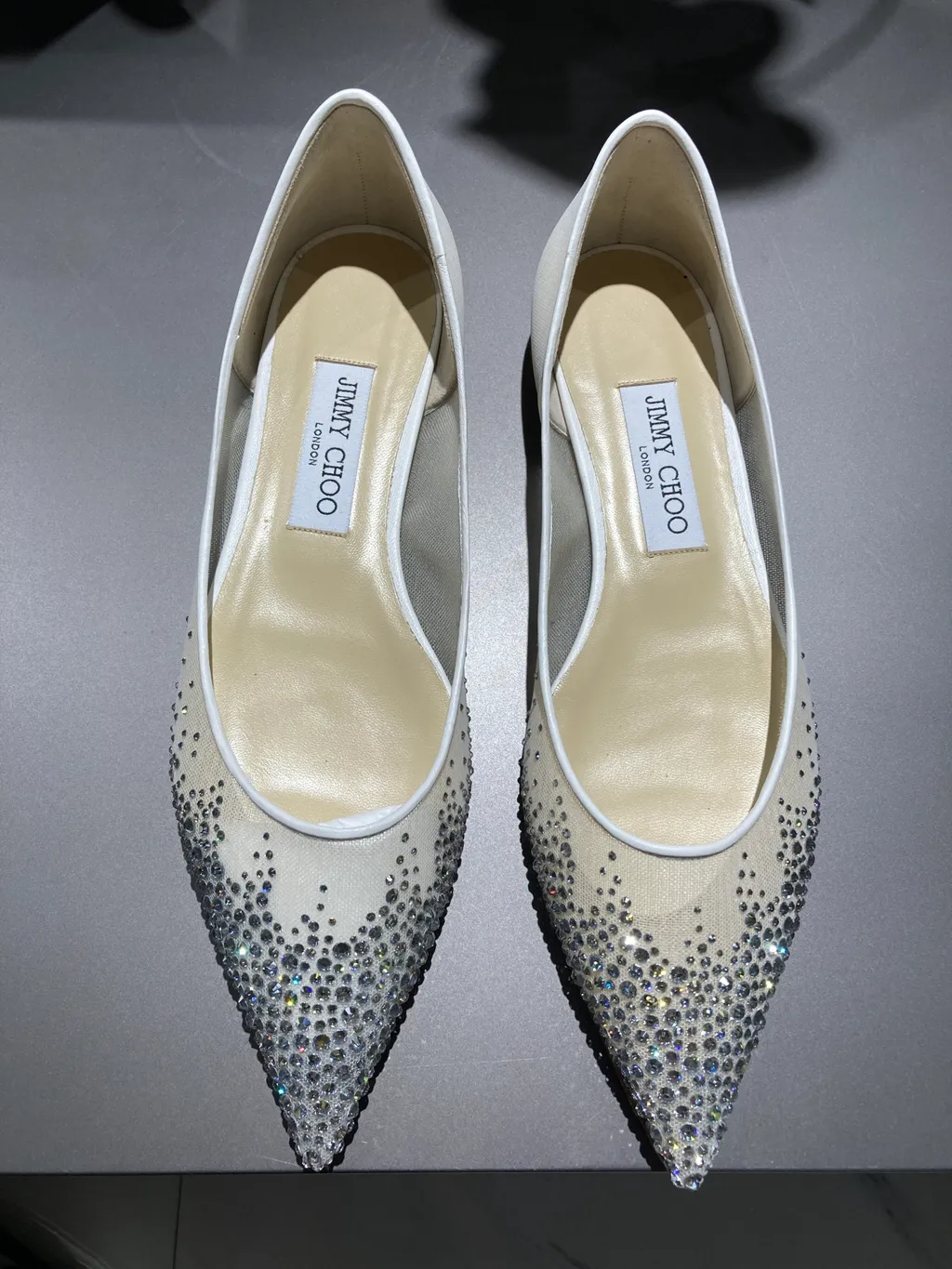 Love Flat Crystal-Embellished Ballerina Shoes