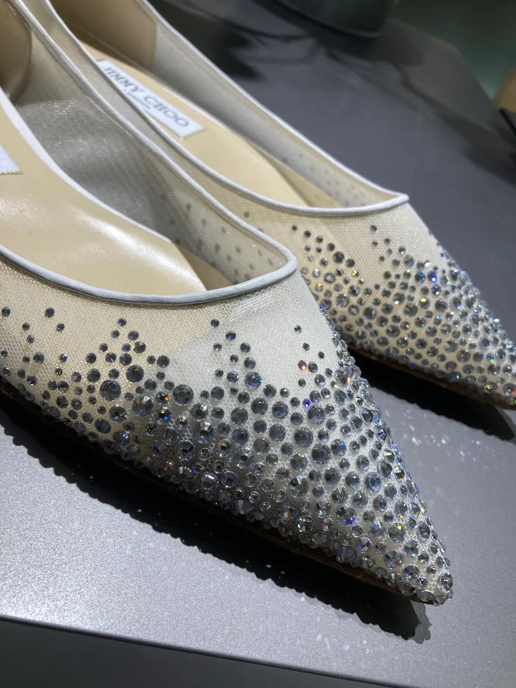 Love Flat Crystal-Embellished Ballerina Shoes