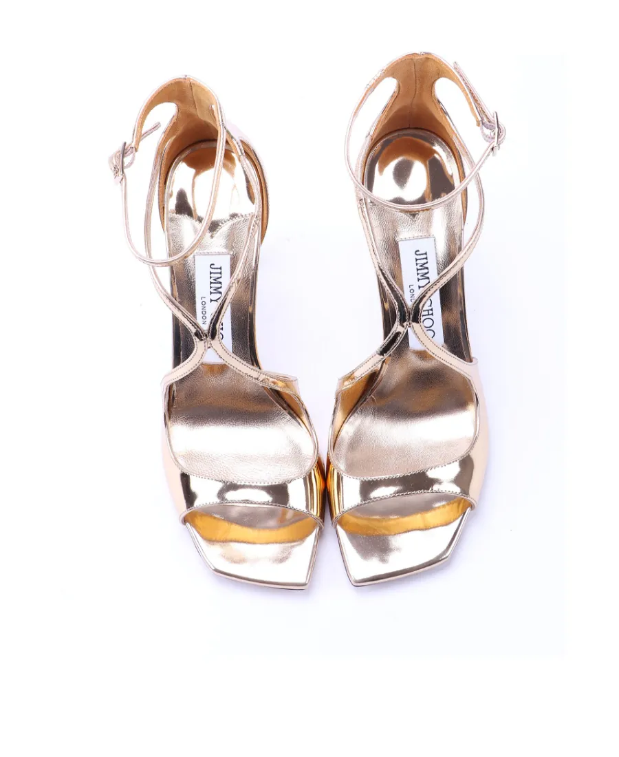 Metallic High-Heeled Sandals