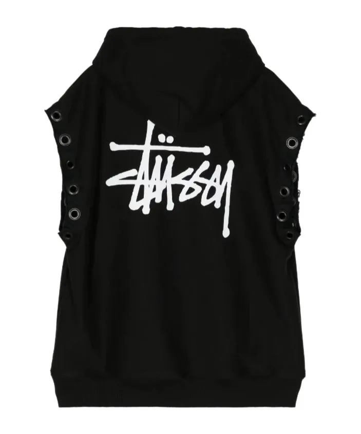 Logo-Print Sleeveless Hoodie