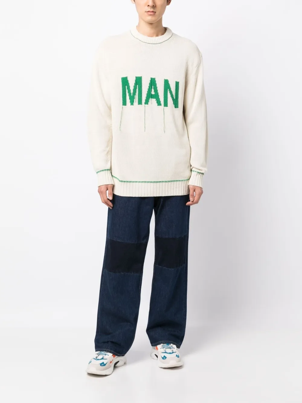 Logo Intarsia Knit Crewneck Jumper