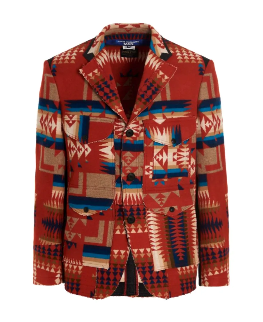 All-Over Pattern Single-Breasted Jacket