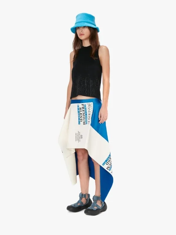 Graphic-Print Asymmetric Skirt