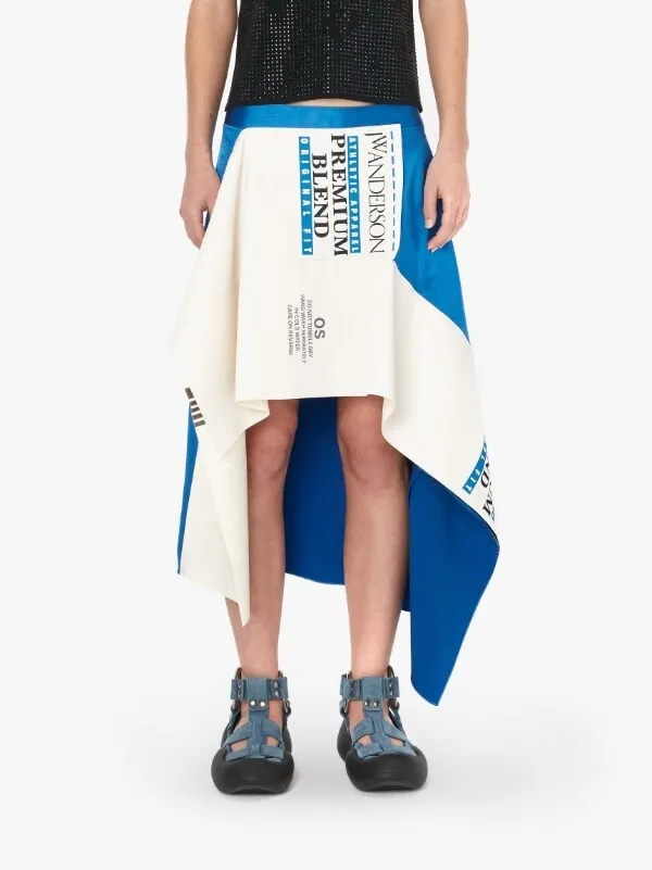 Graphic-Print Asymmetric Skirt