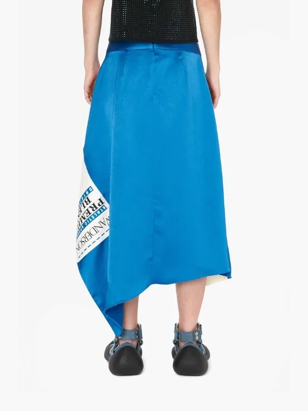 Graphic-Print Asymmetric Skirt