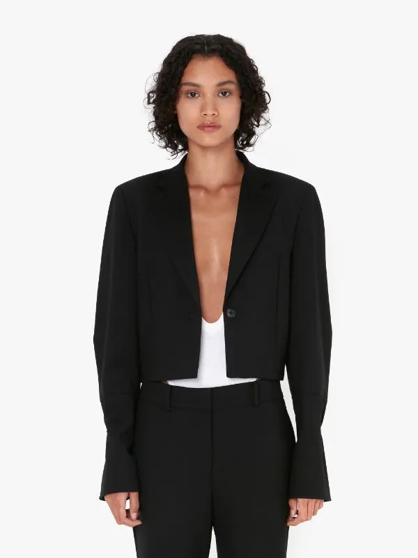 Ring-Detail Cropped Blazer