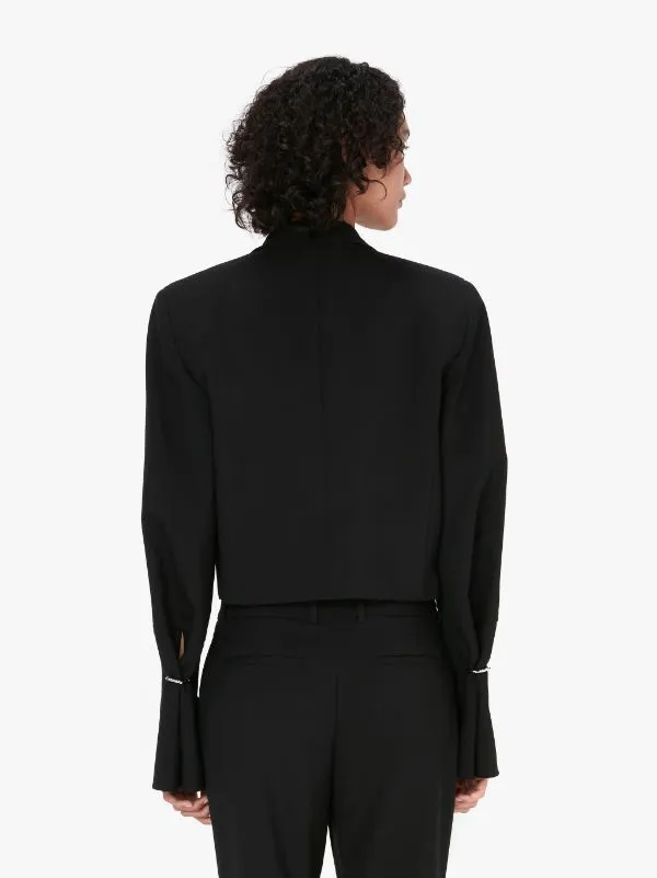 Ring-Detail Cropped Blazer