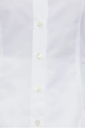 Button-Front Long-Sleeve Blouse