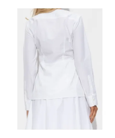 Button-Front Long-Sleeve Blouse
