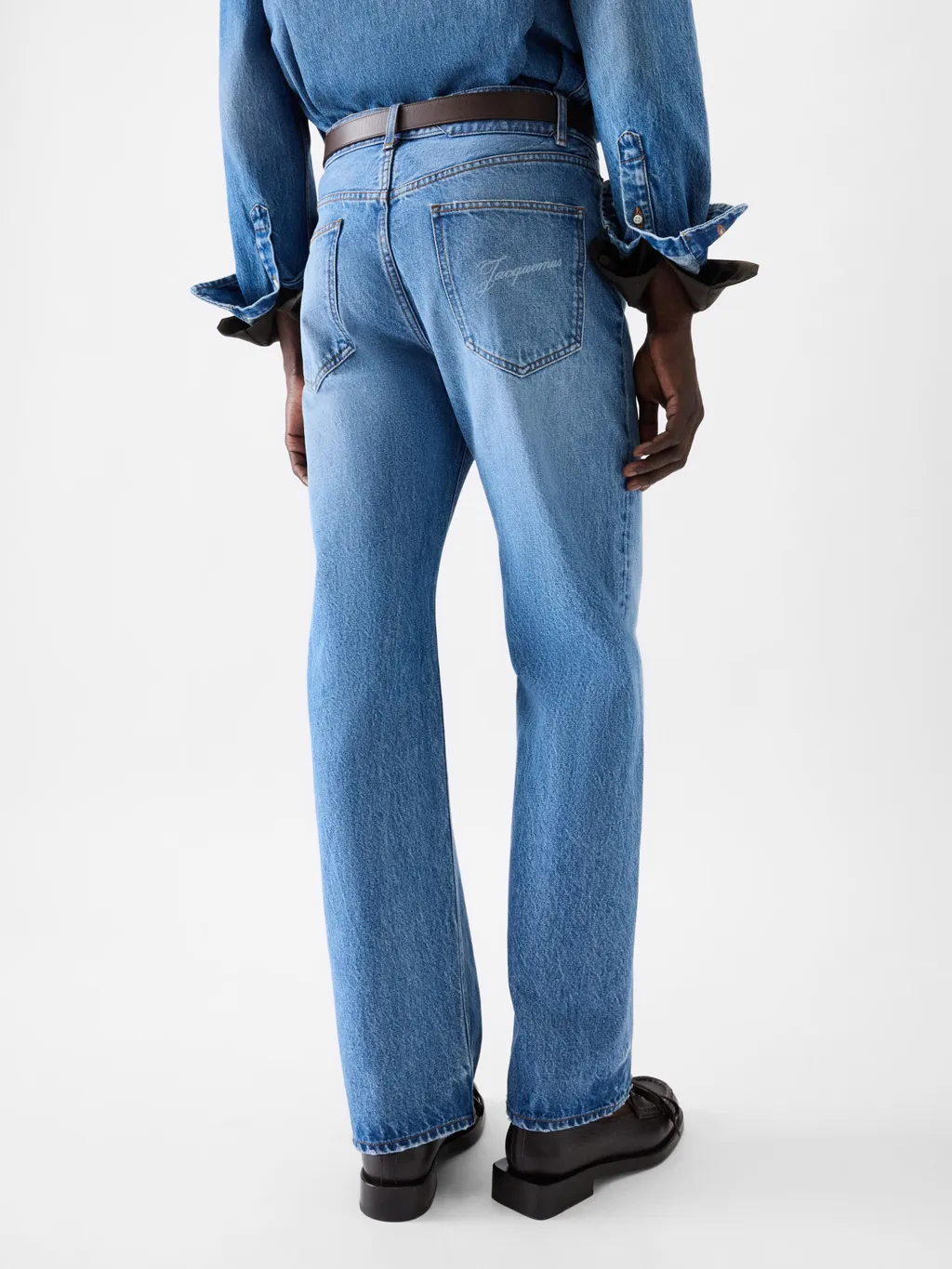 Logo Embroidered Straight-Leg Jeans