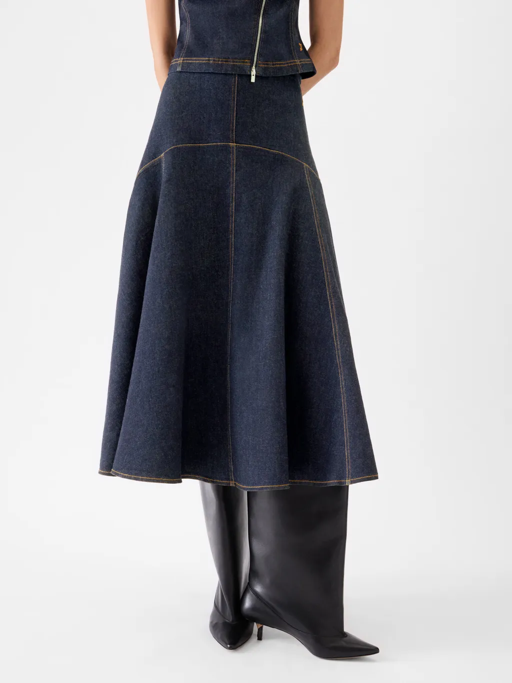 Flared Denim Skirt