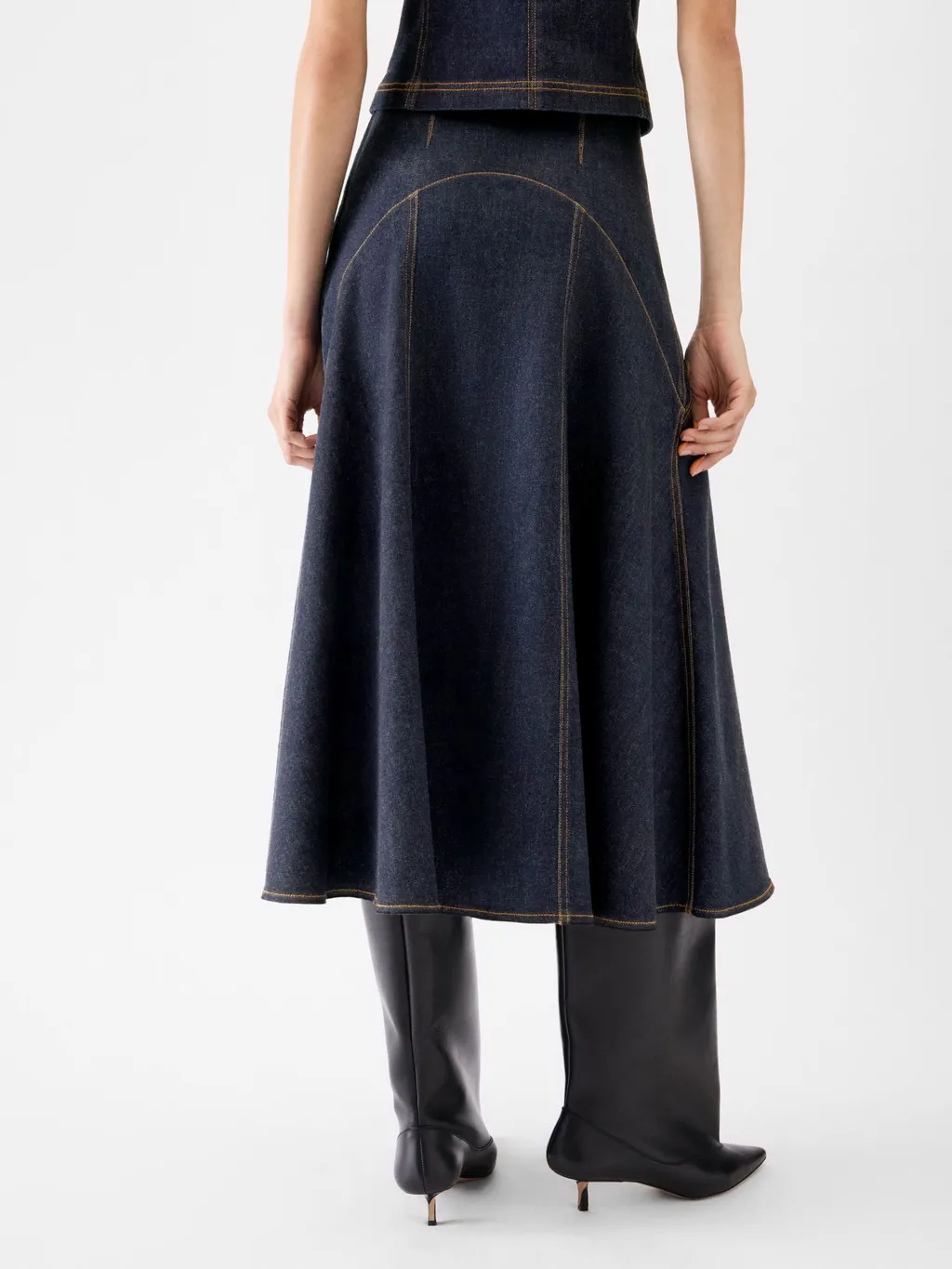Flared Denim Skirt