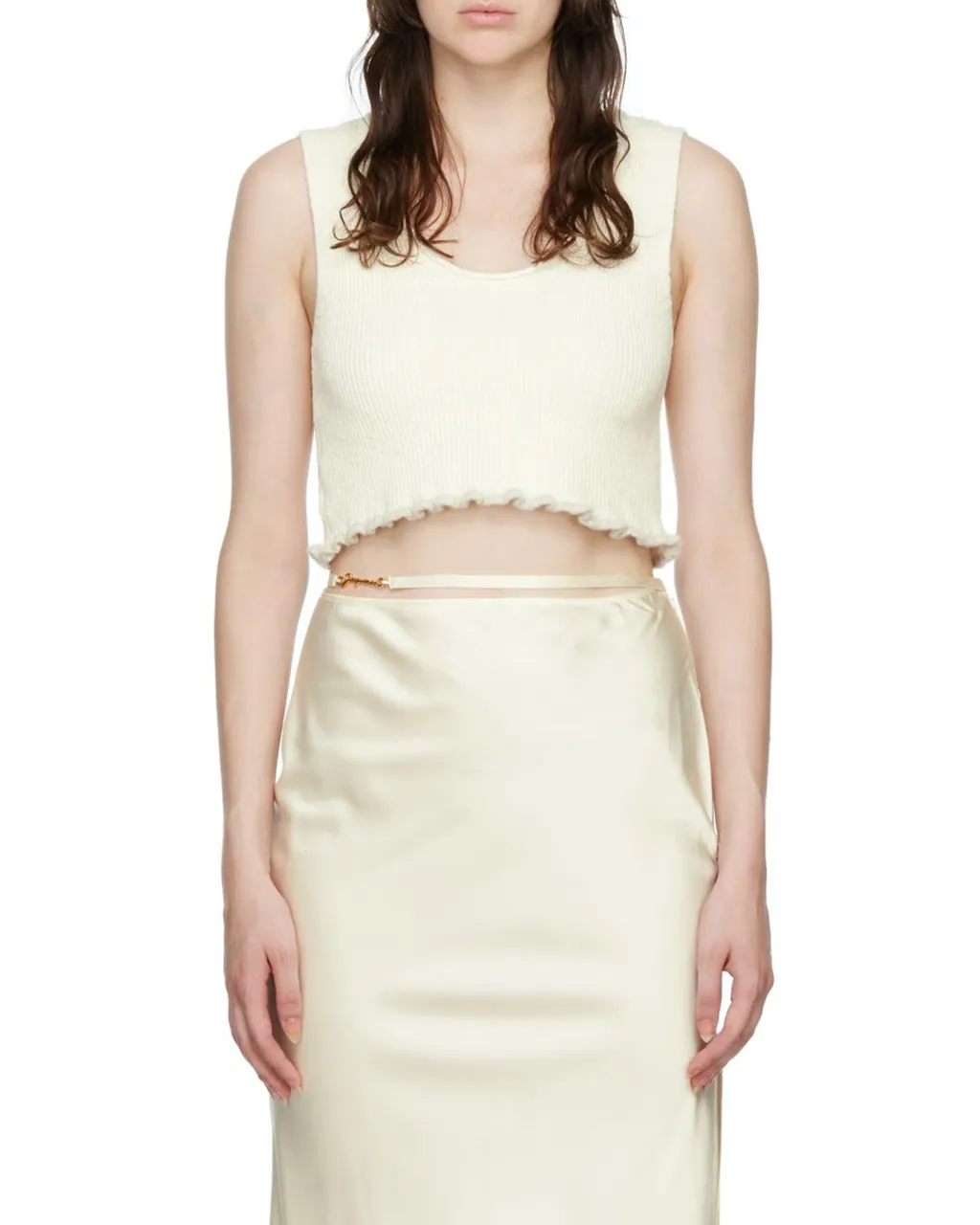 Logo Ribbed Short Vest