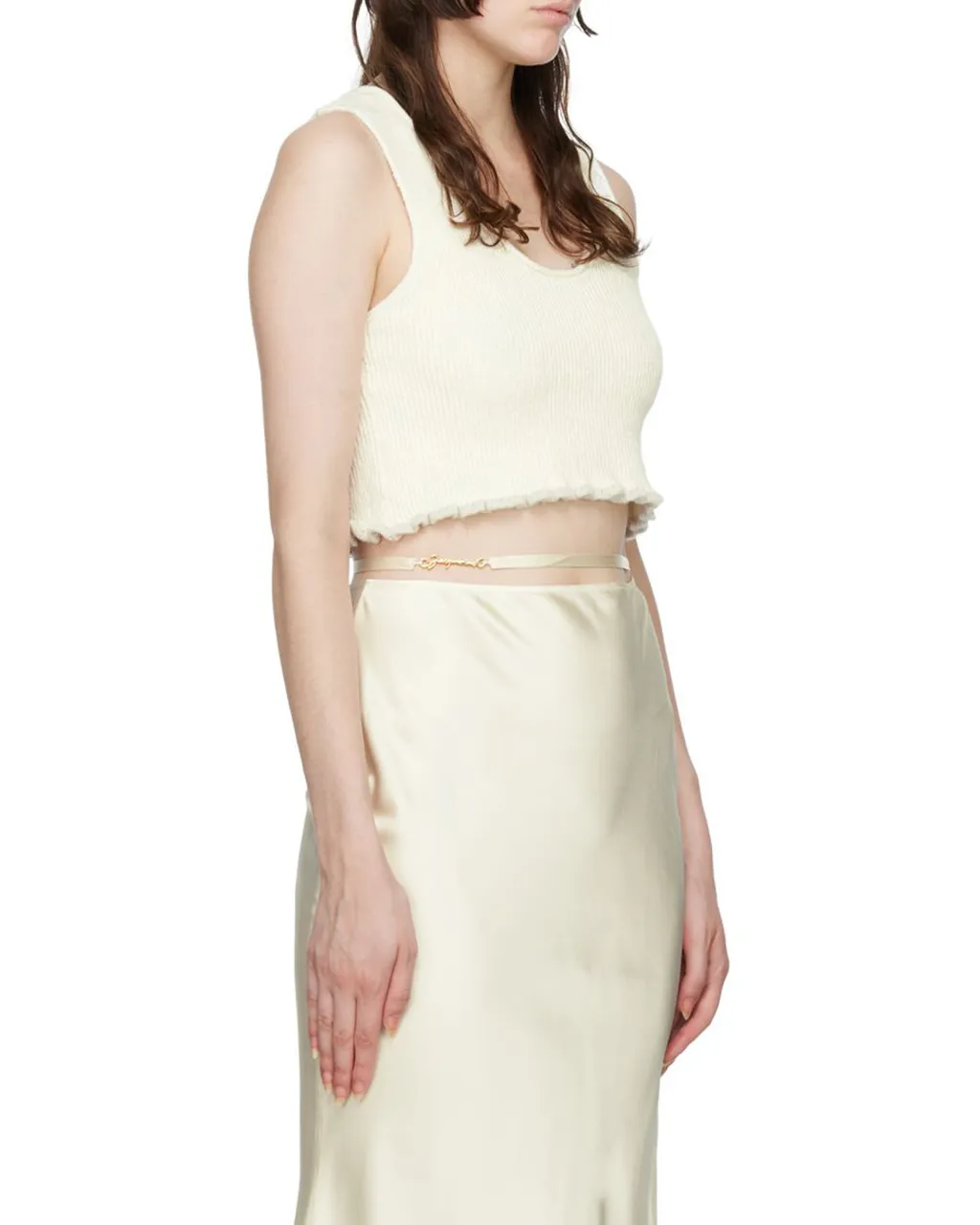 Logo Ribbed Short Vest