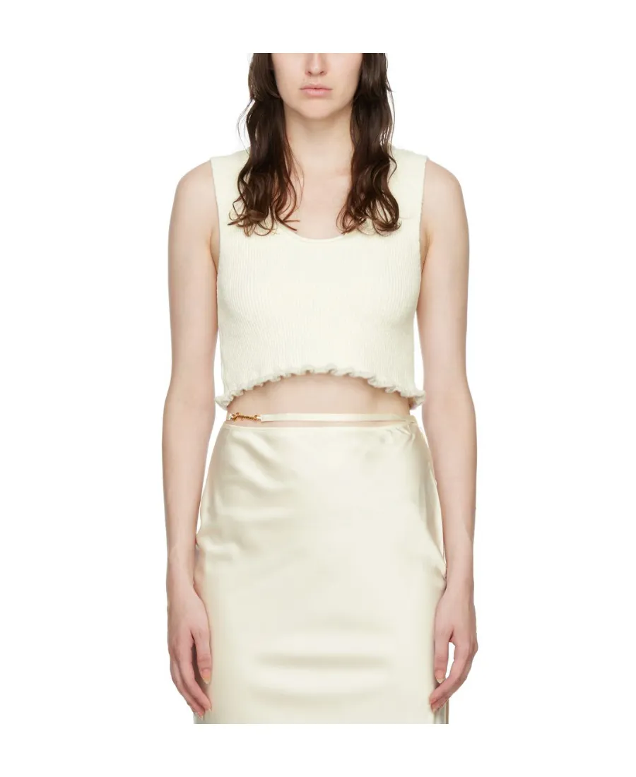 Logo Ribbed Short Vest