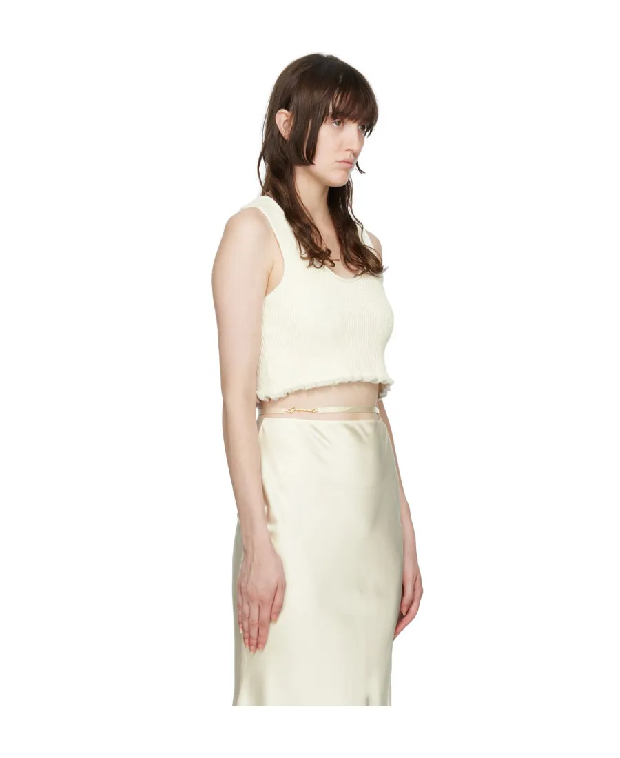 Logo Ribbed Short Vest